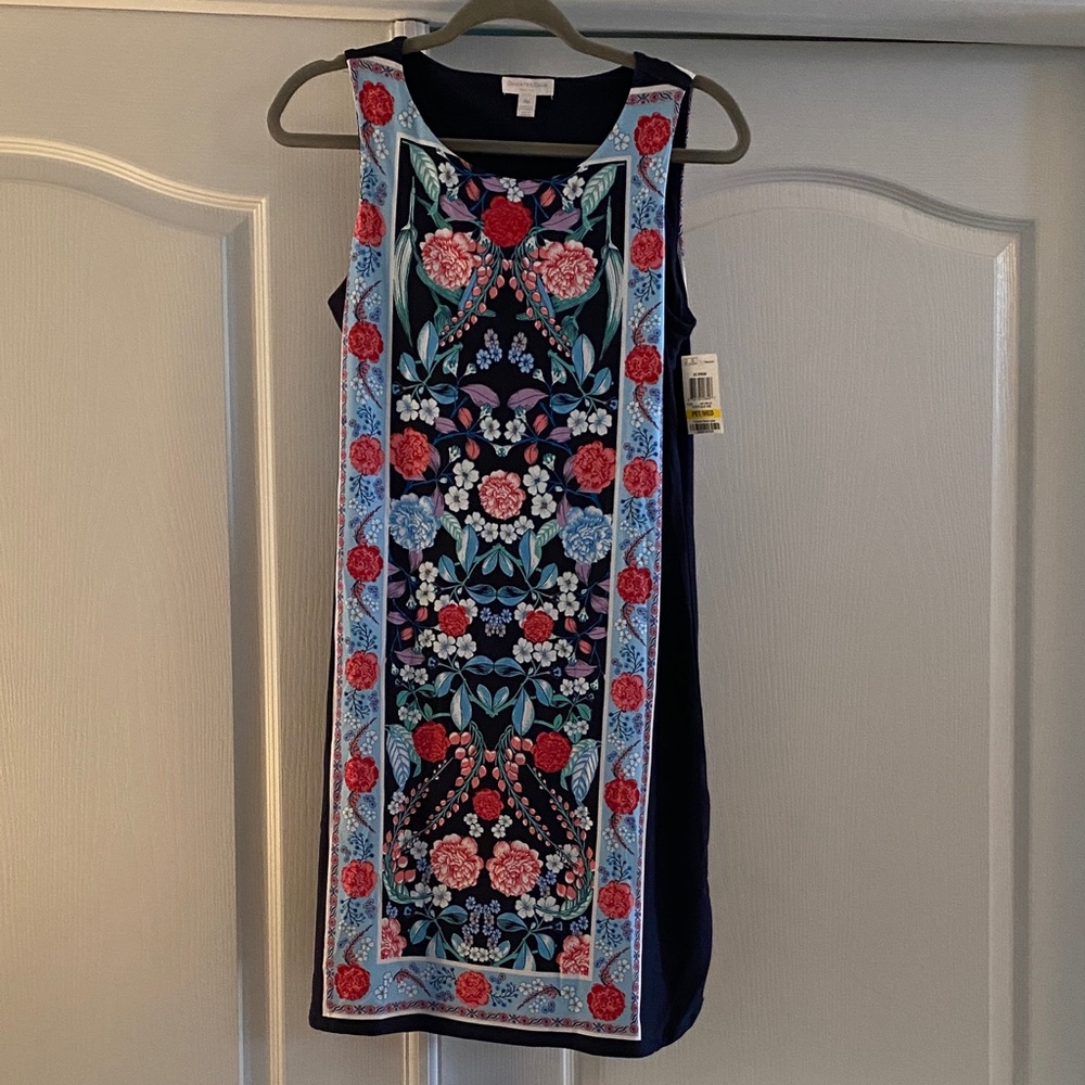 Charter Club Floral sleeveless Dress with Navy and Floral pattern